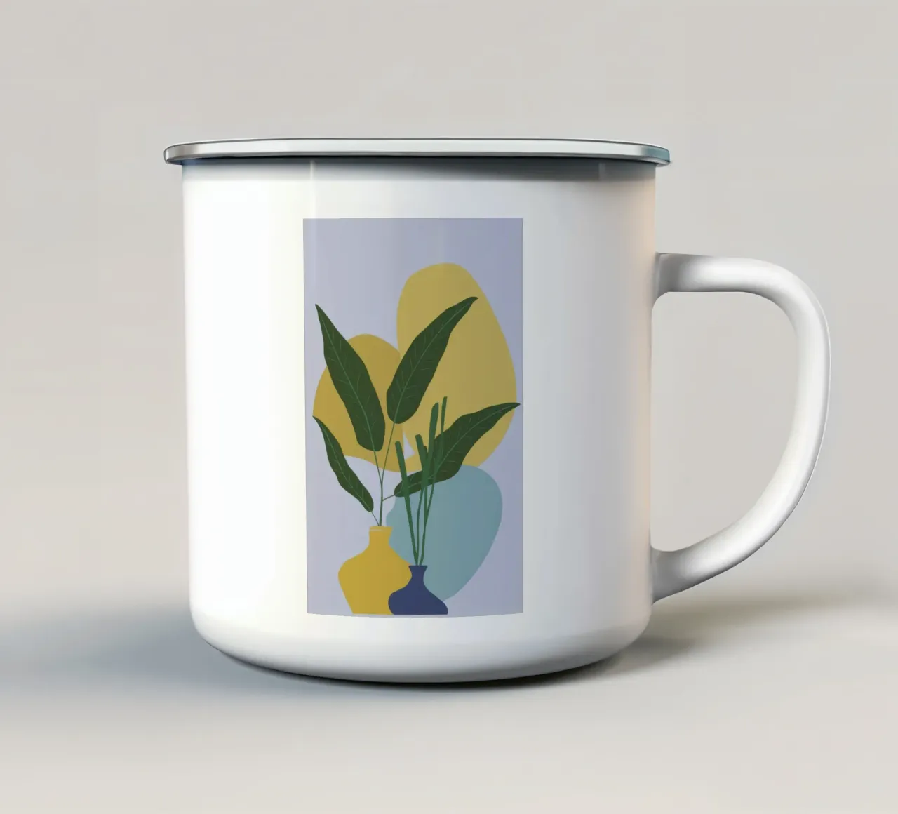 Pianta in vaso minimalista tazza in smalto da Line Fable