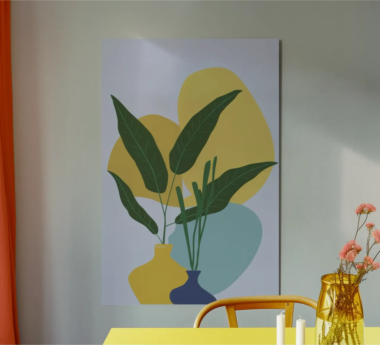 Pianta in vaso minimalista alluminio dibond da Line Fable