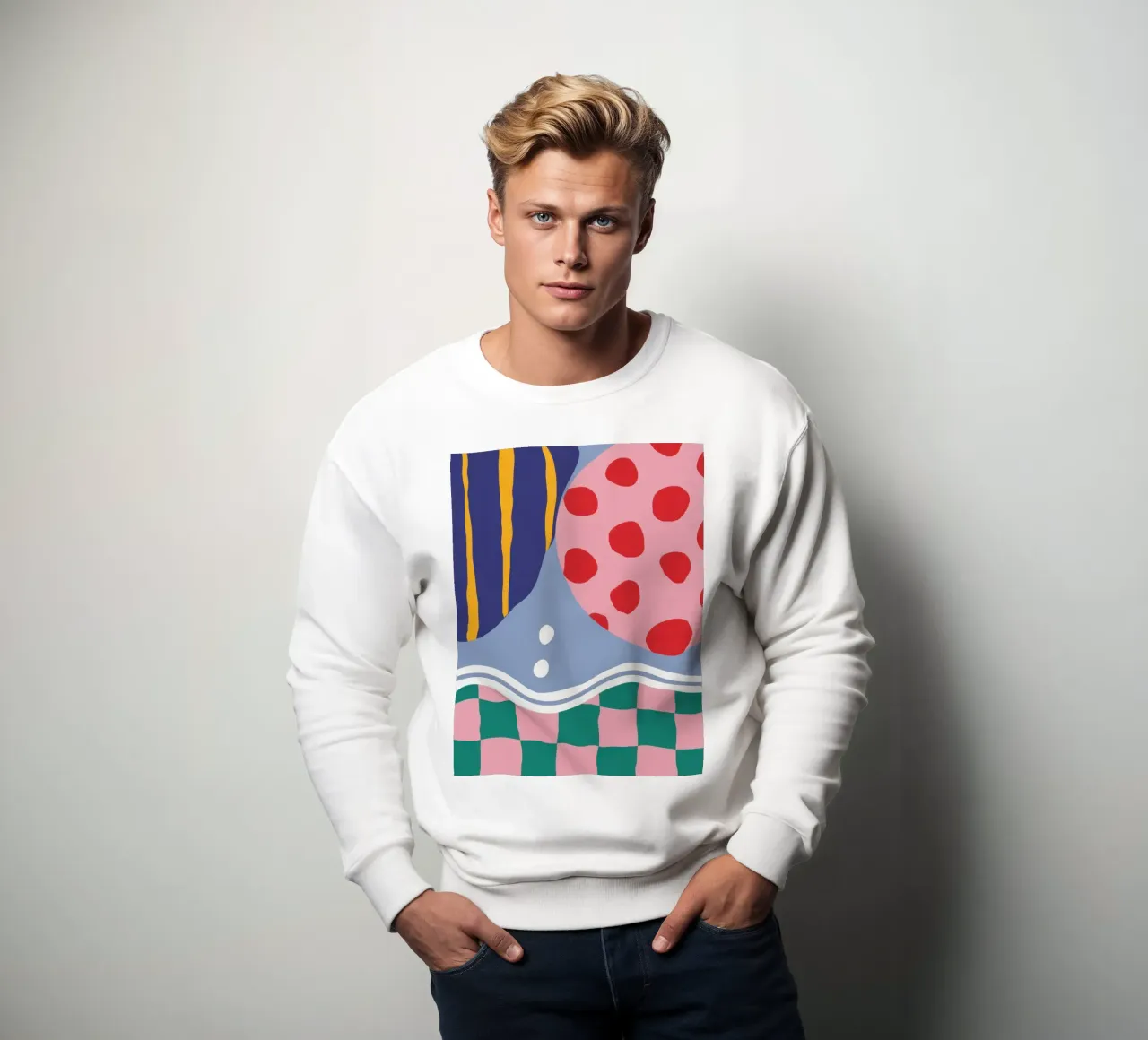 Playful Pattern Mix sweatshirt by Line Fable