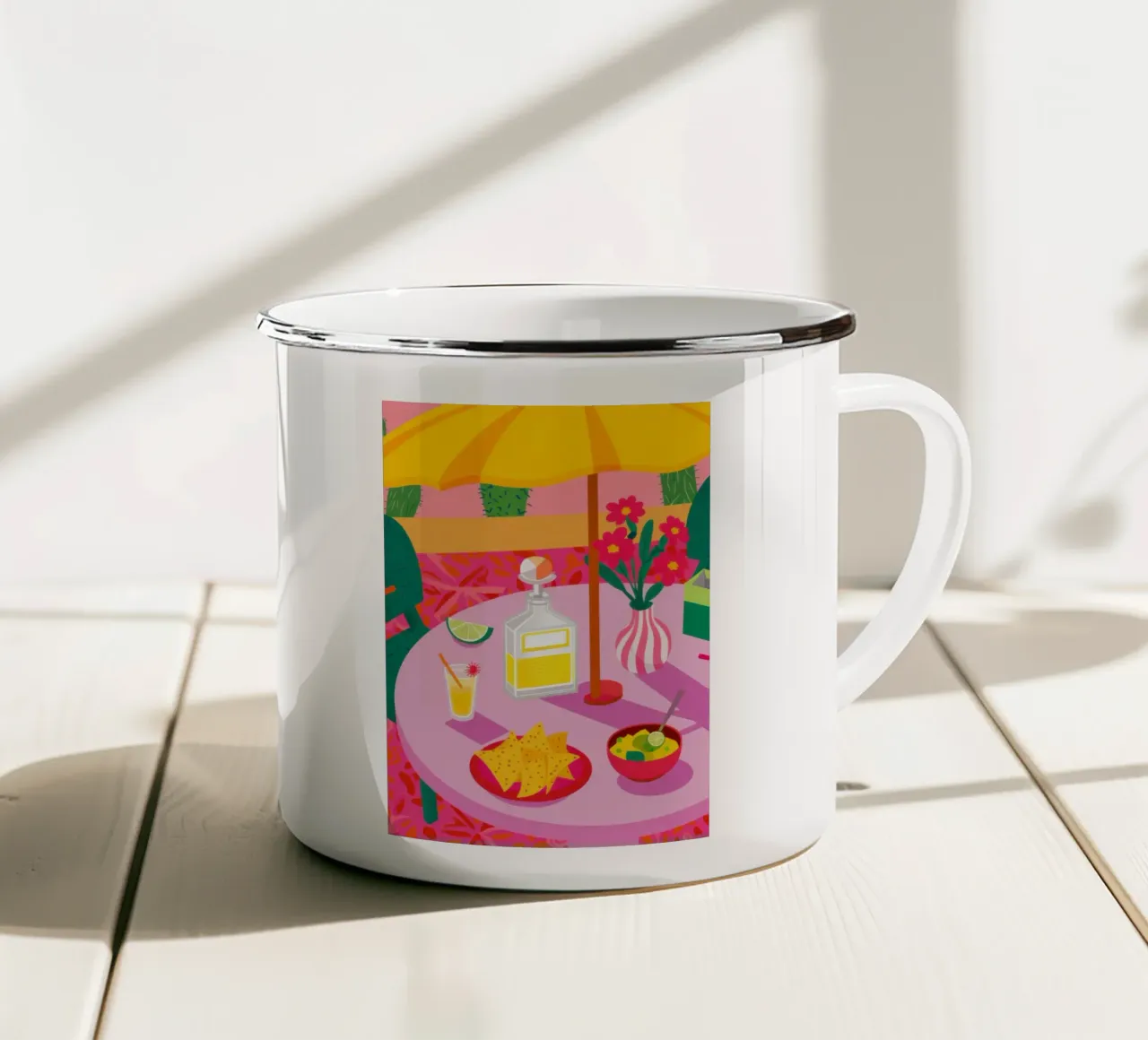 Zonnige picknickspread emaille mok van Frosh Pallete