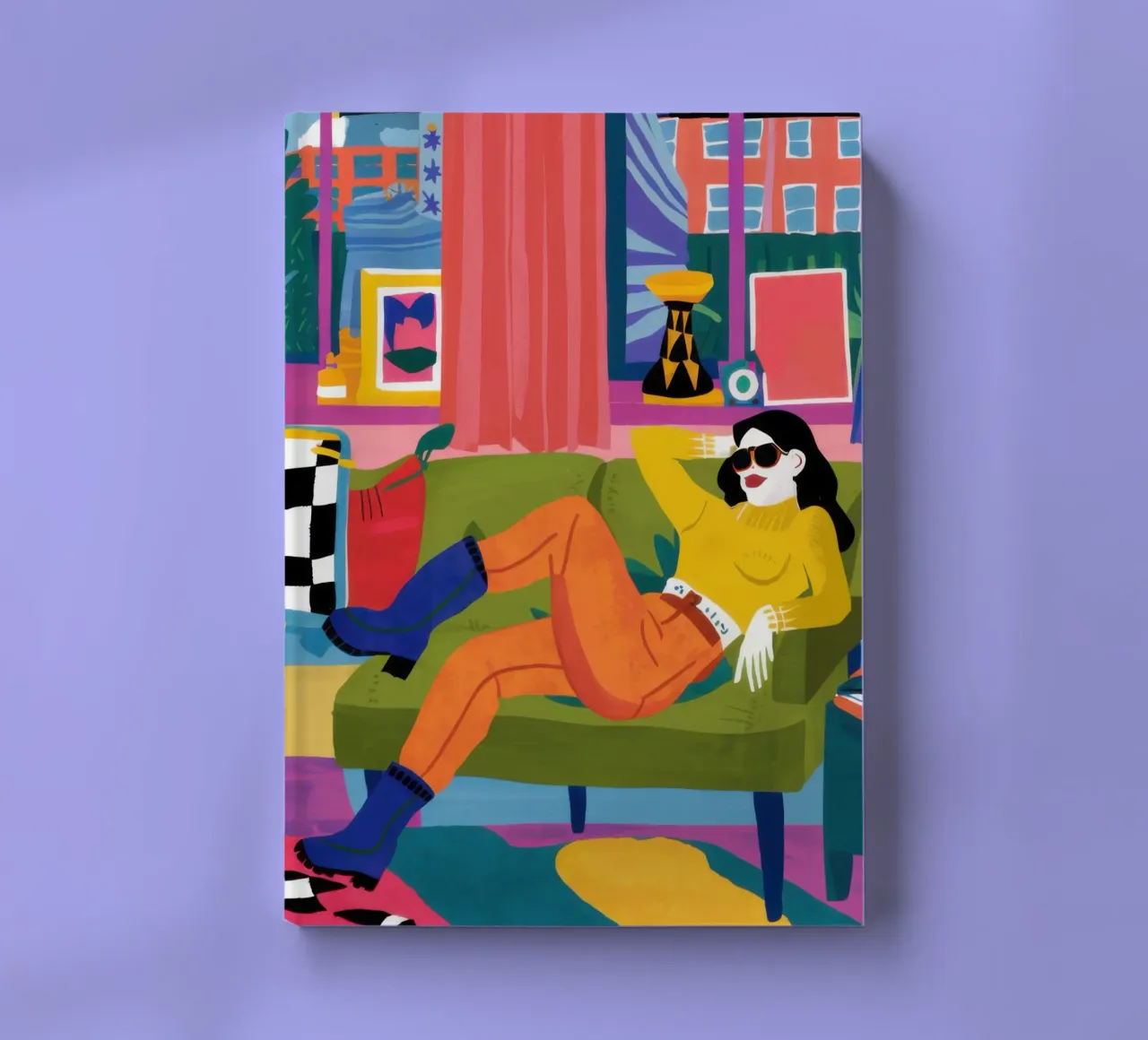Vibrant Sofa Companions notebook by Lunar Valentina