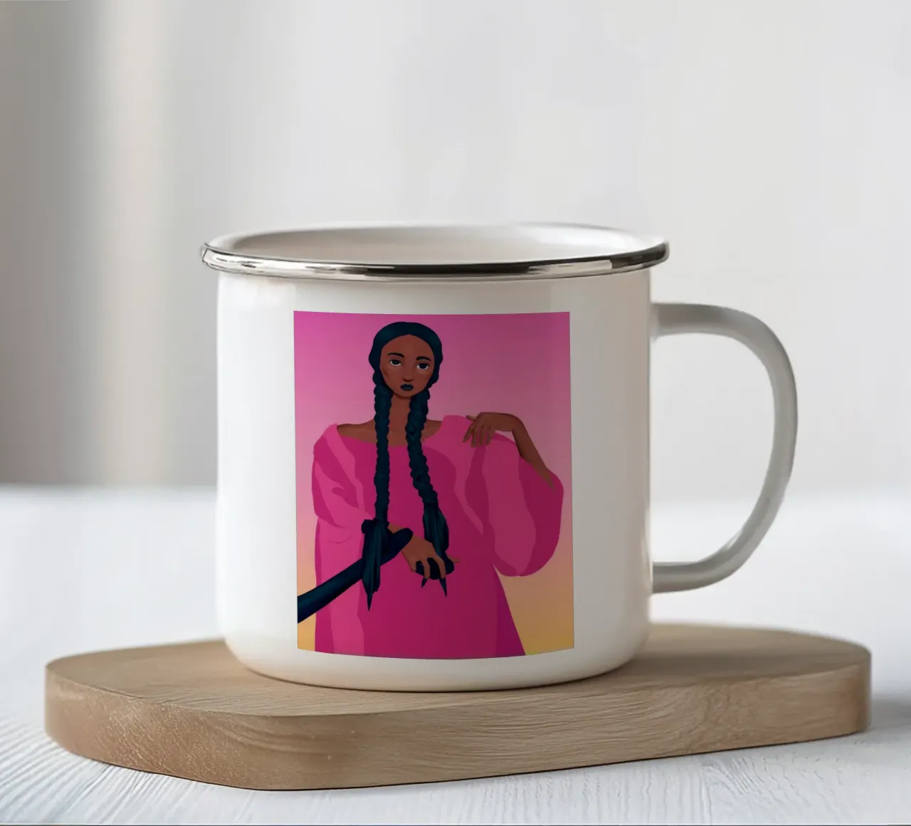Ritratto Magenta Mood tazza in smalto da Solar Paint