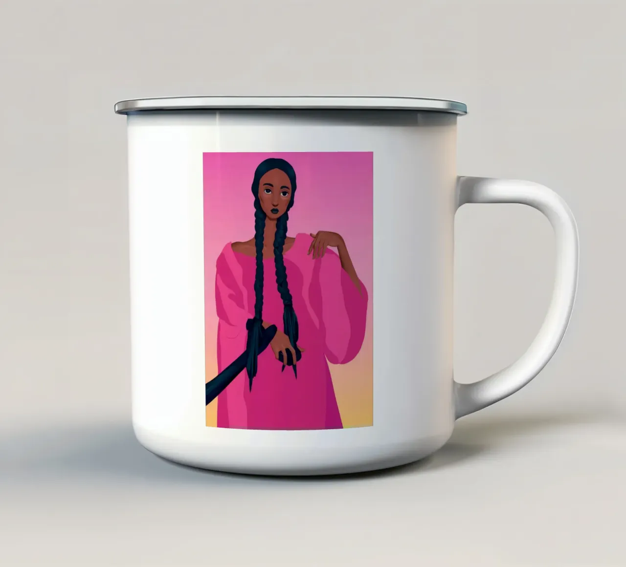 Ritratto Magenta Mood tazza in smalto da Solar Paint