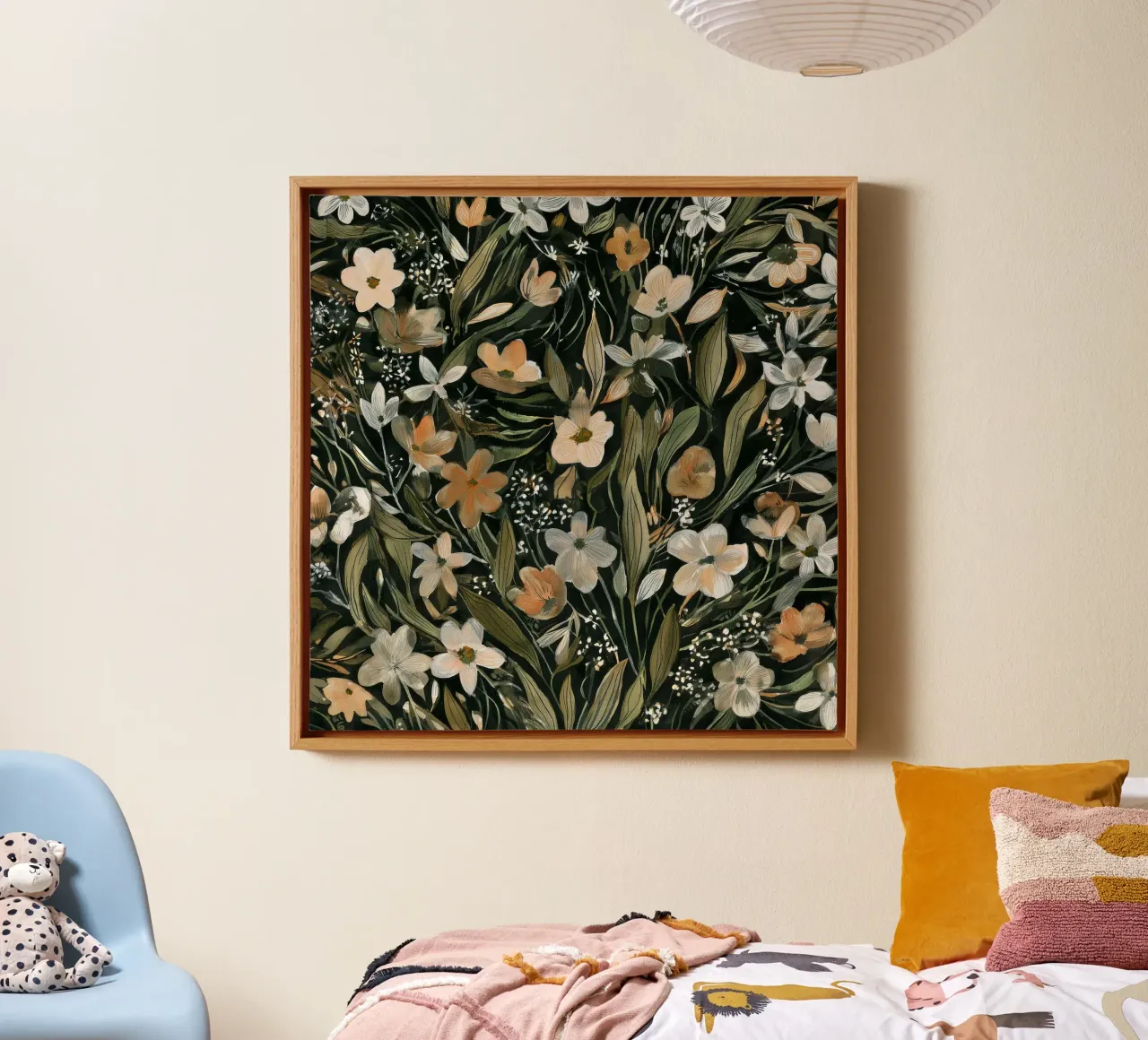 Schemerige weide canvas met Baklijst van Sophia Calder Studio