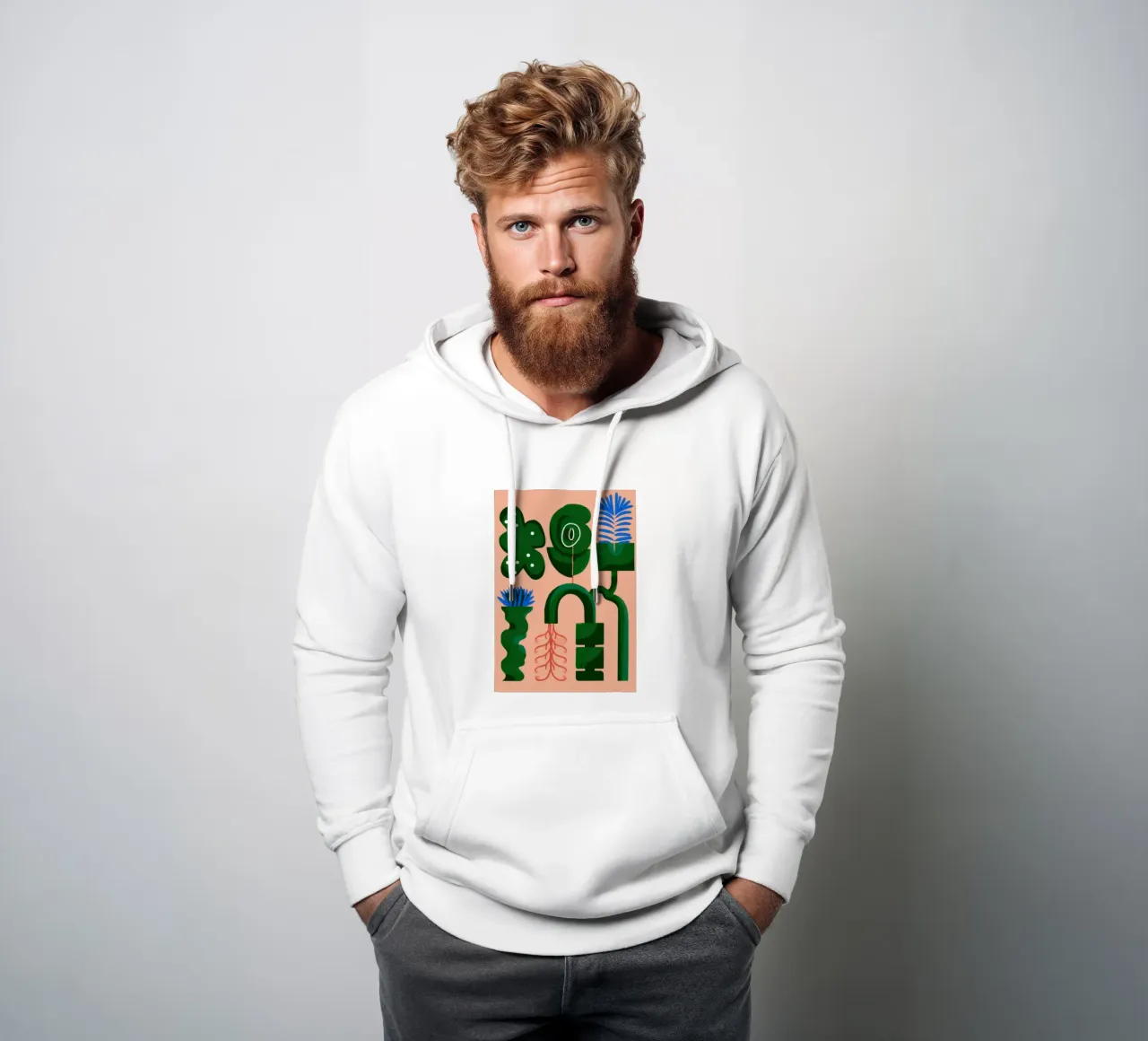 Forme botaniche astratte felpa con cappuccio da Frosh Pallete