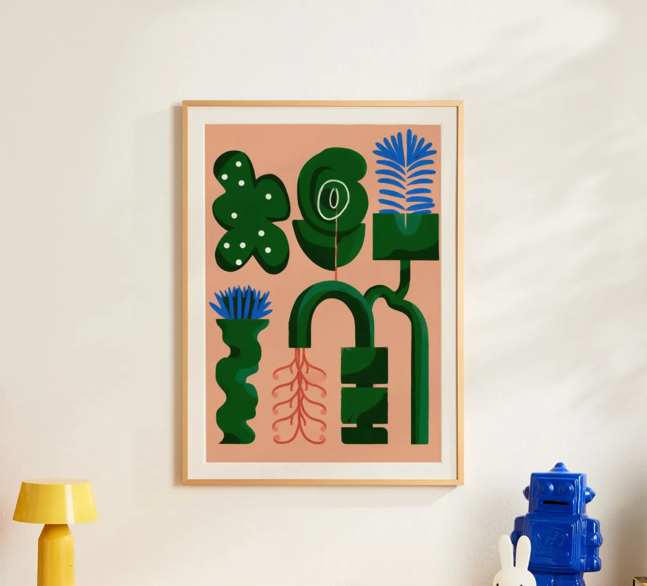 Forme botaniche astratte poster con telaio in plastica da Frosh Pallete