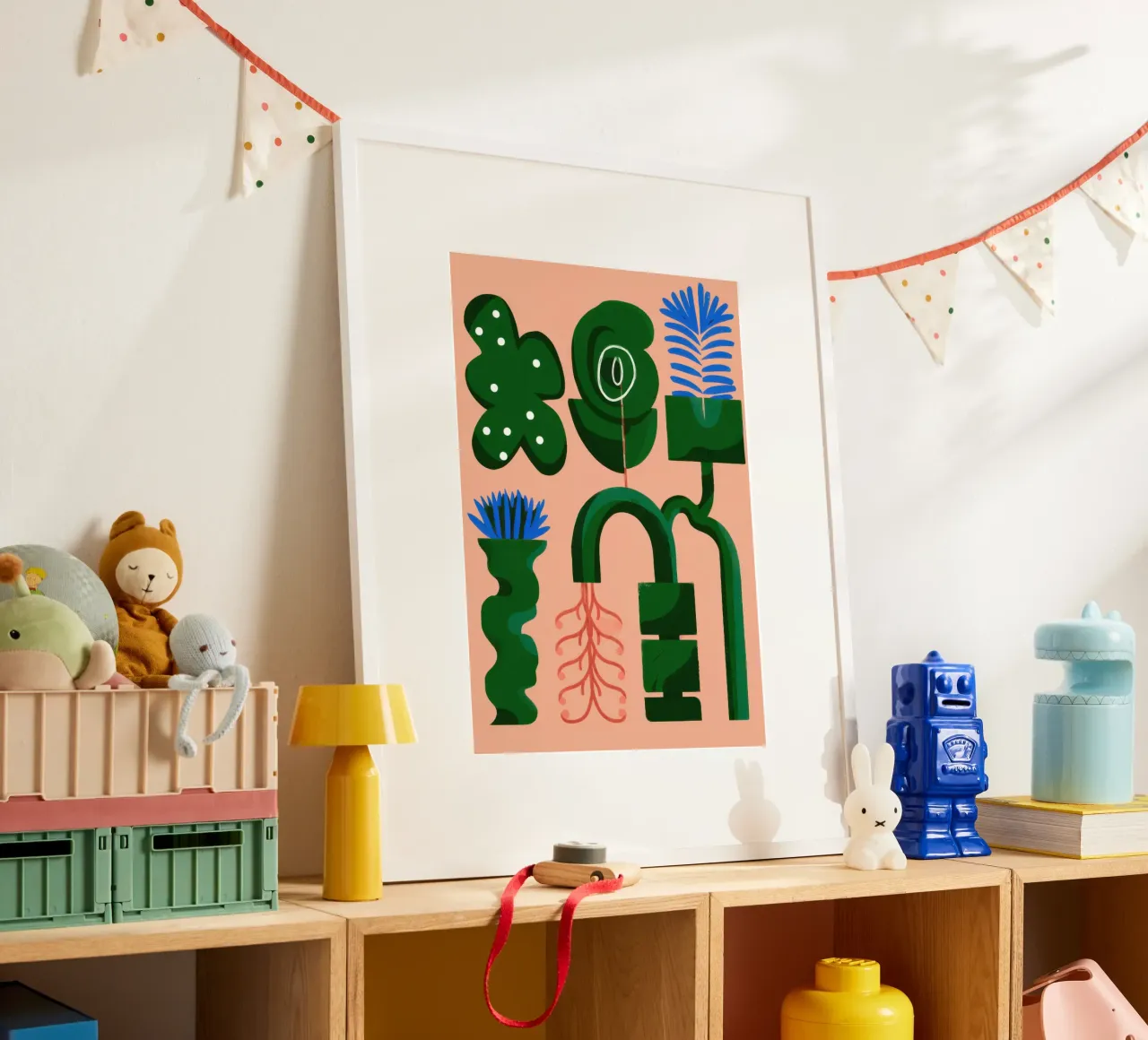 Forme botaniche astratte poster con telaio in plastica da Frosh Pallete