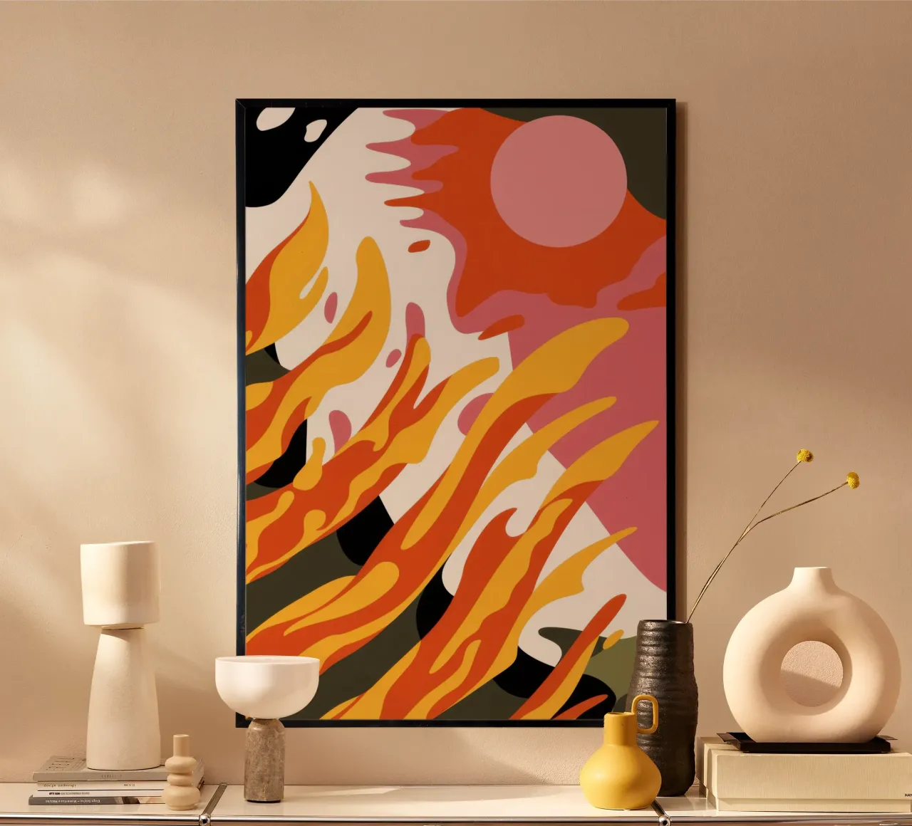 Fuoco astratto della fenice poster da Solar Paint