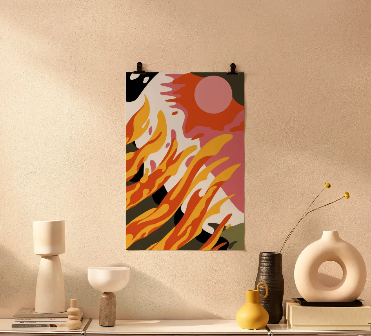 Fuoco astratto della fenice poster da Solar Paint