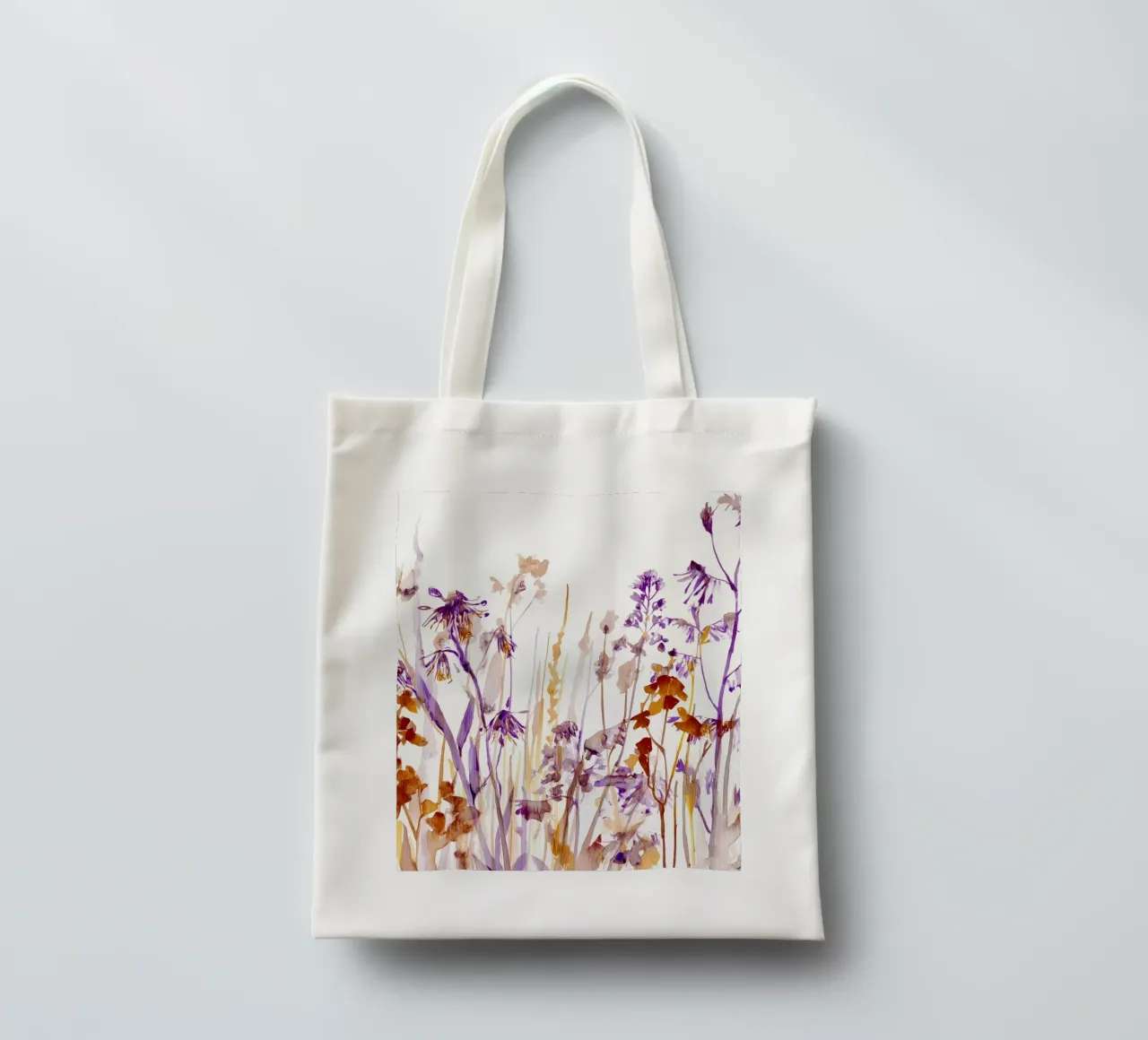 Prato selvaggio in terra di Siena e viola borsa in juta da Sophia Calder Studio