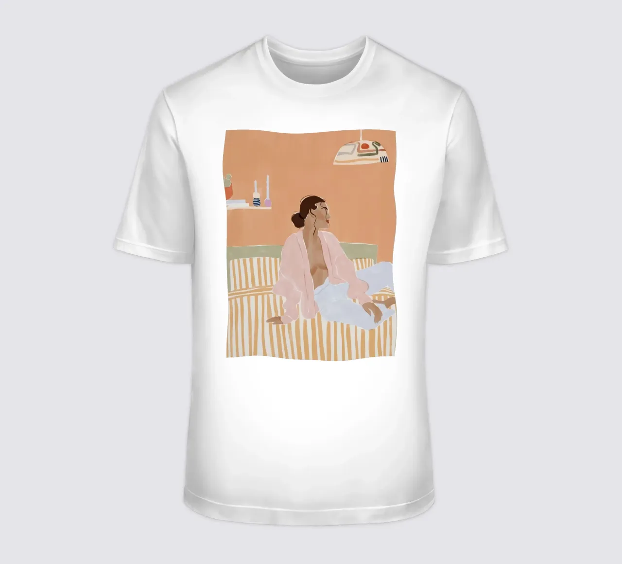 modello donna a righe t-shirt da Abigail Ellis