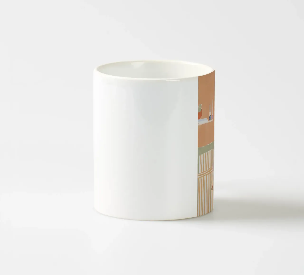 modello donna a righe tazza in ceramica da Abigail Ellis