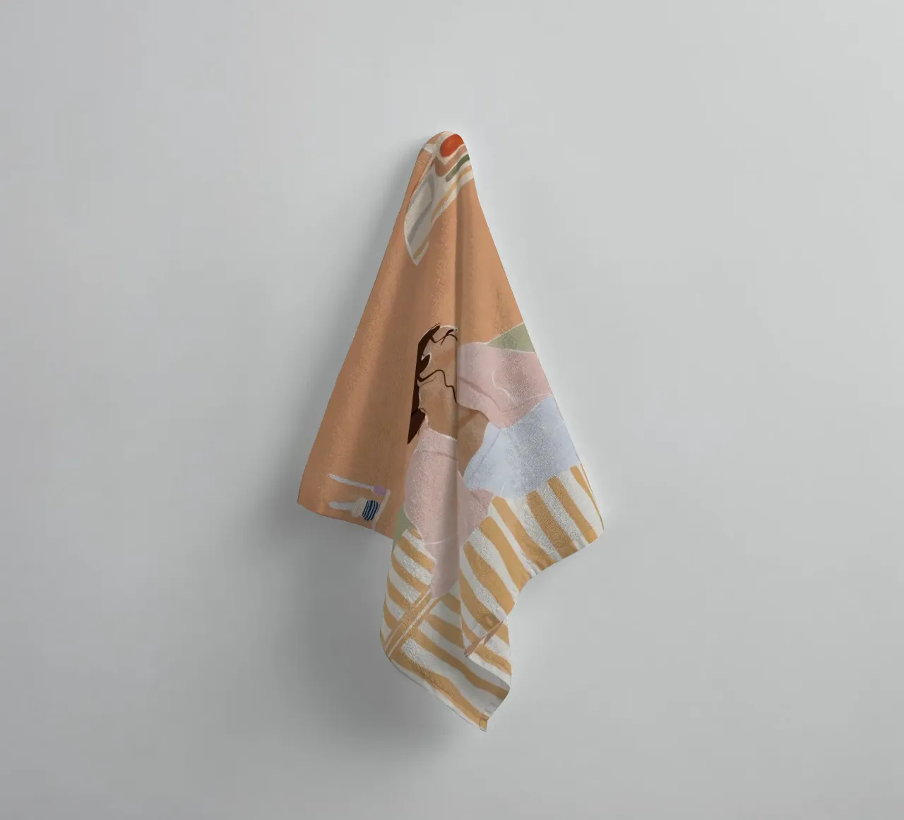 modello donna a righe asciugamano da bagno da Abigail Ellis