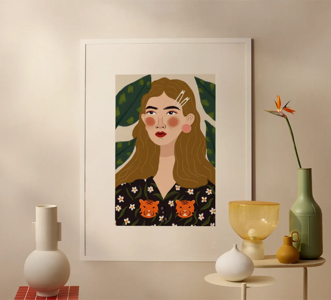 Tiger Print Muse Poster von Line Fable