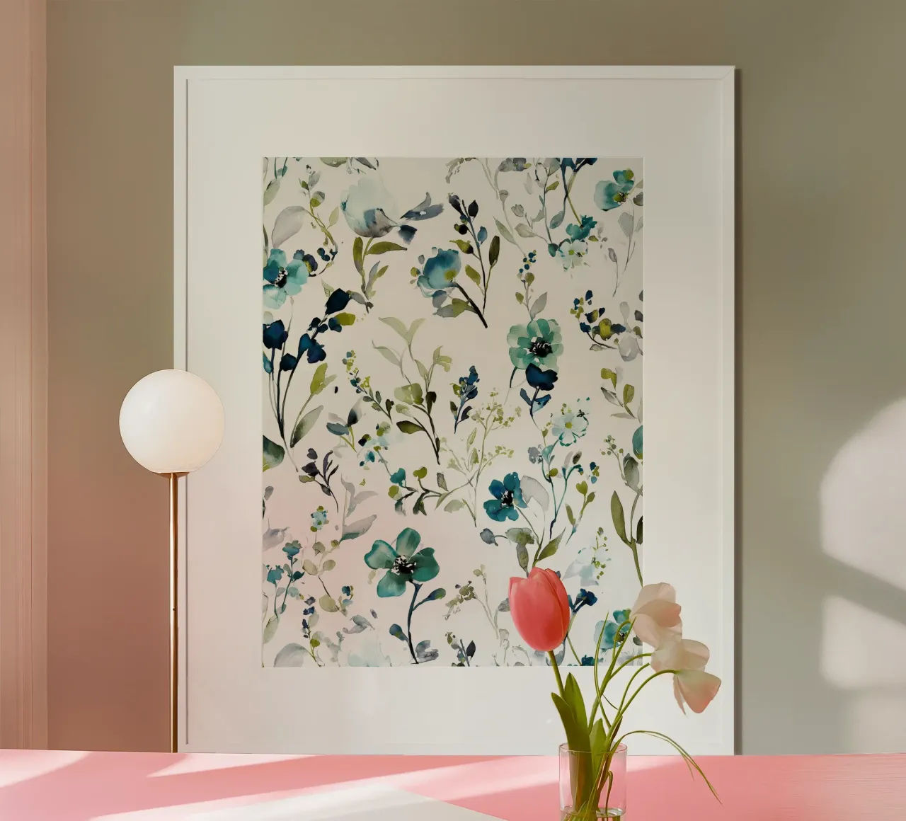 Sussurro verdeggiante poster con telaio in alluminio da Sophia Calder Studio