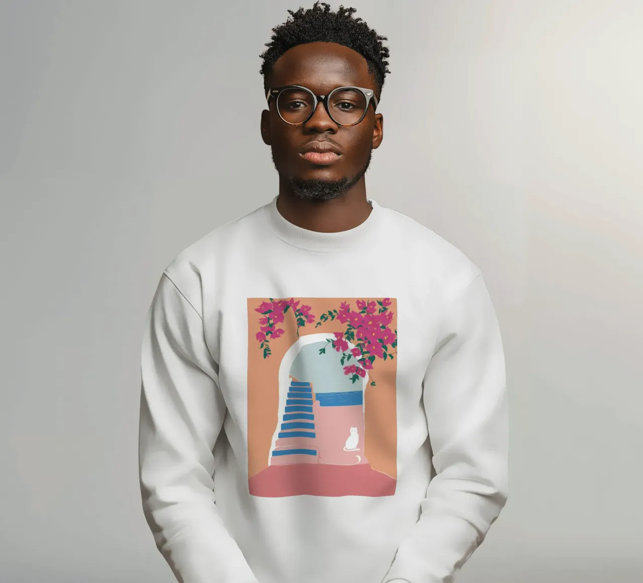 Santorini Cat Nap felpa da Solar Paint