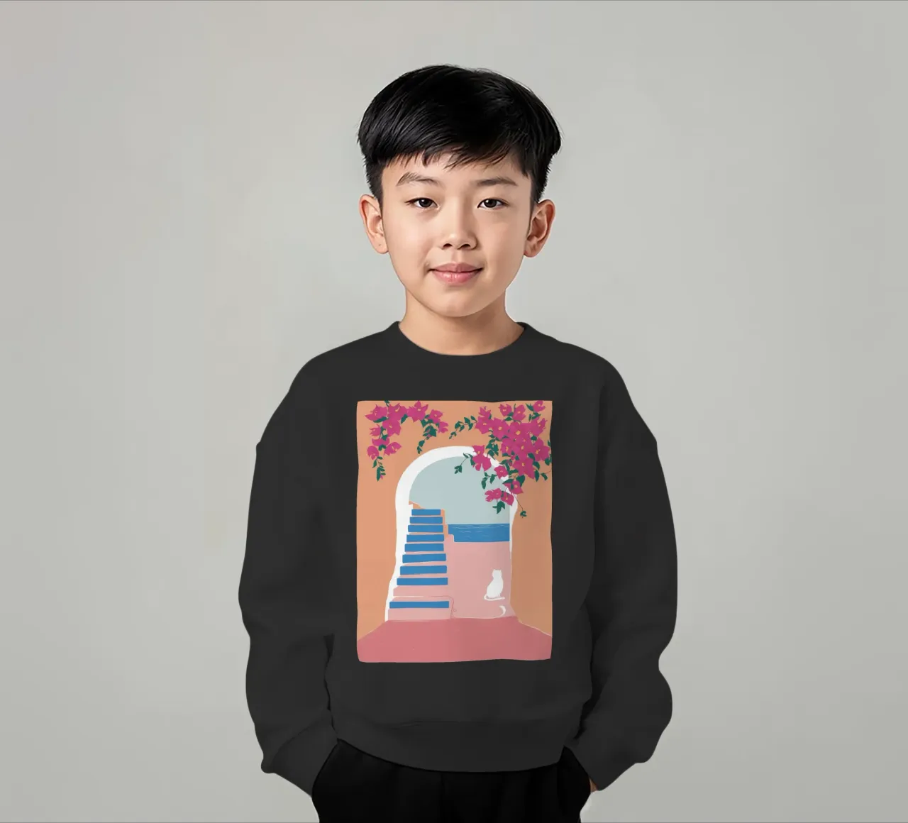 Santorini Cat Nap felpa bambino da Solar Paint