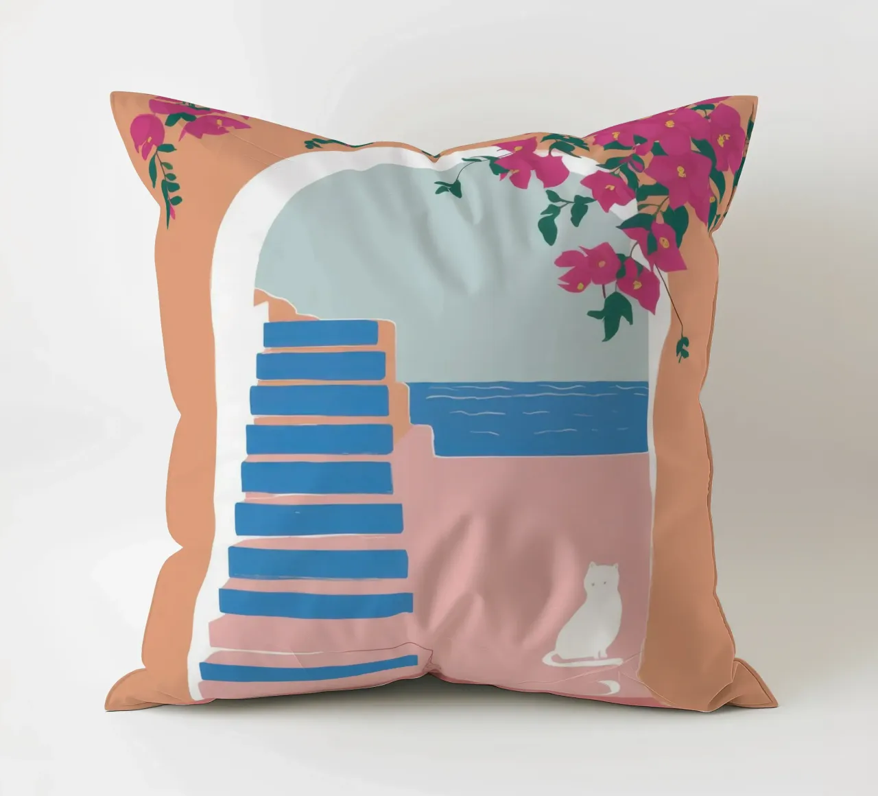 Santorini Cat Nap cuscino da Solar Paint