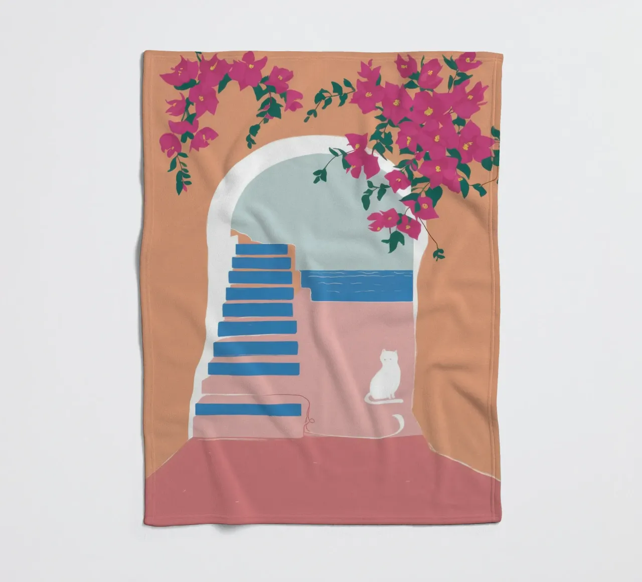 Santorini Cat Nap coperta in pile da Solar Paint