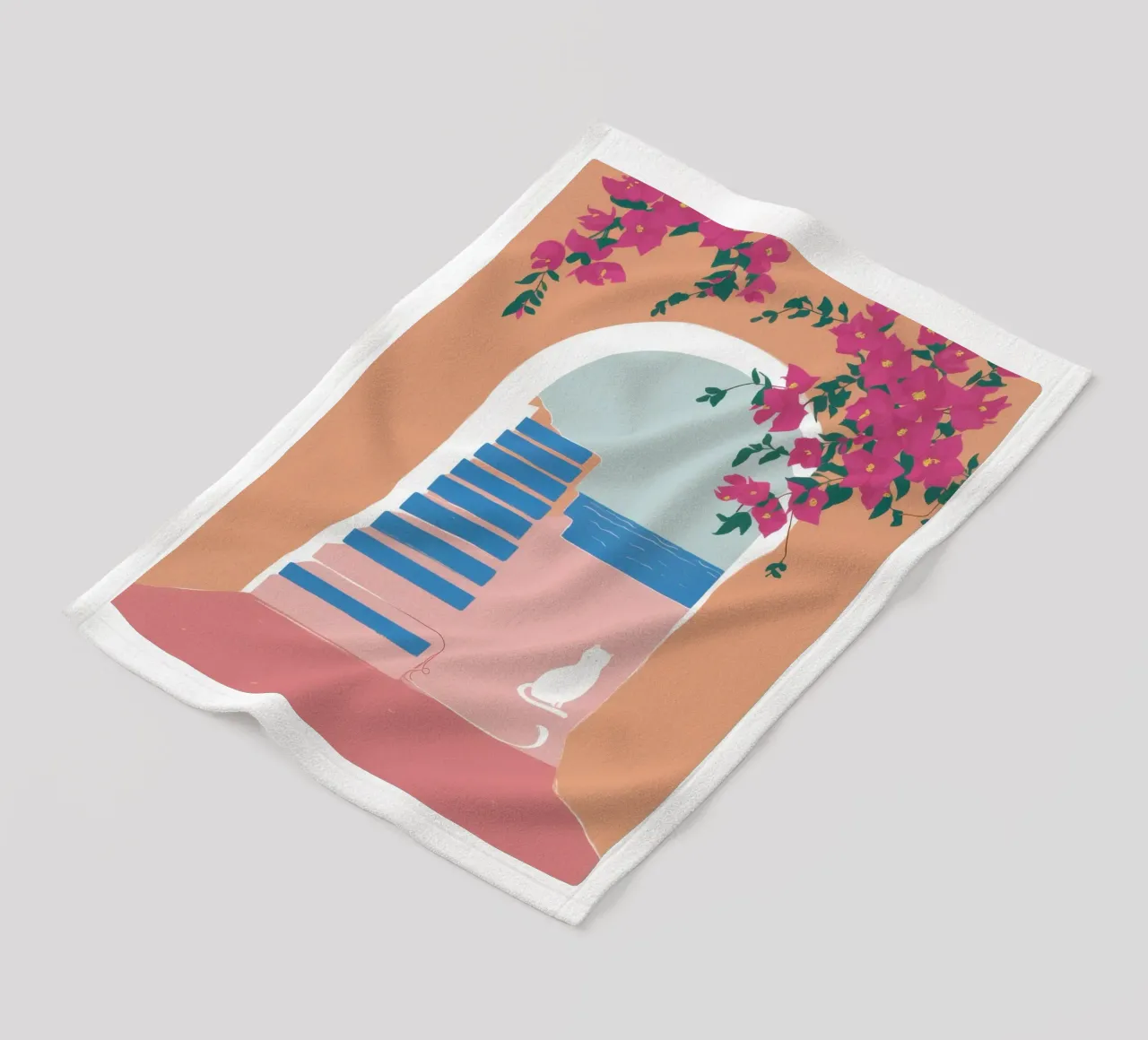 Santorini Cat Nap coperta in pile da Solar Paint