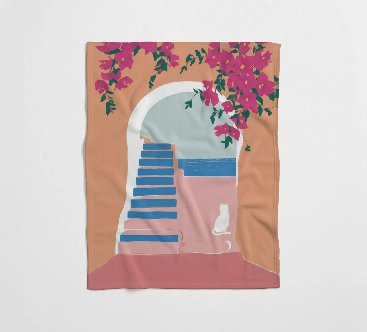 Santorini Cat Nap coperta in pile da Solar Paint