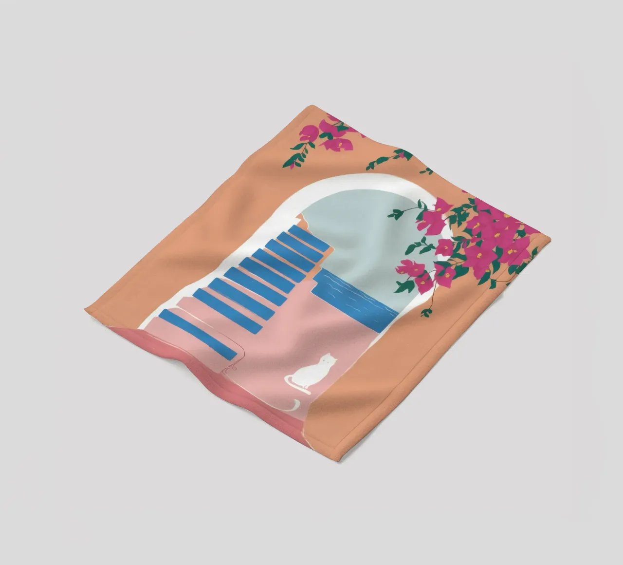 Santorini Cat Nap coperta in pile da Solar Paint