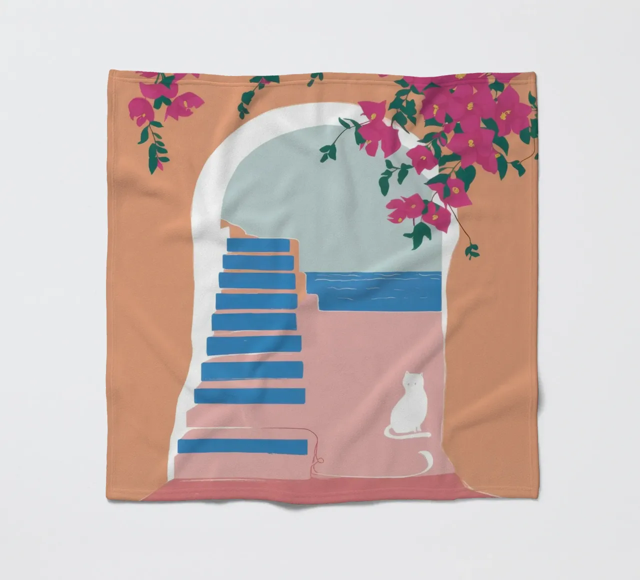 Santorini Cat Nap coperta in pile da Solar Paint