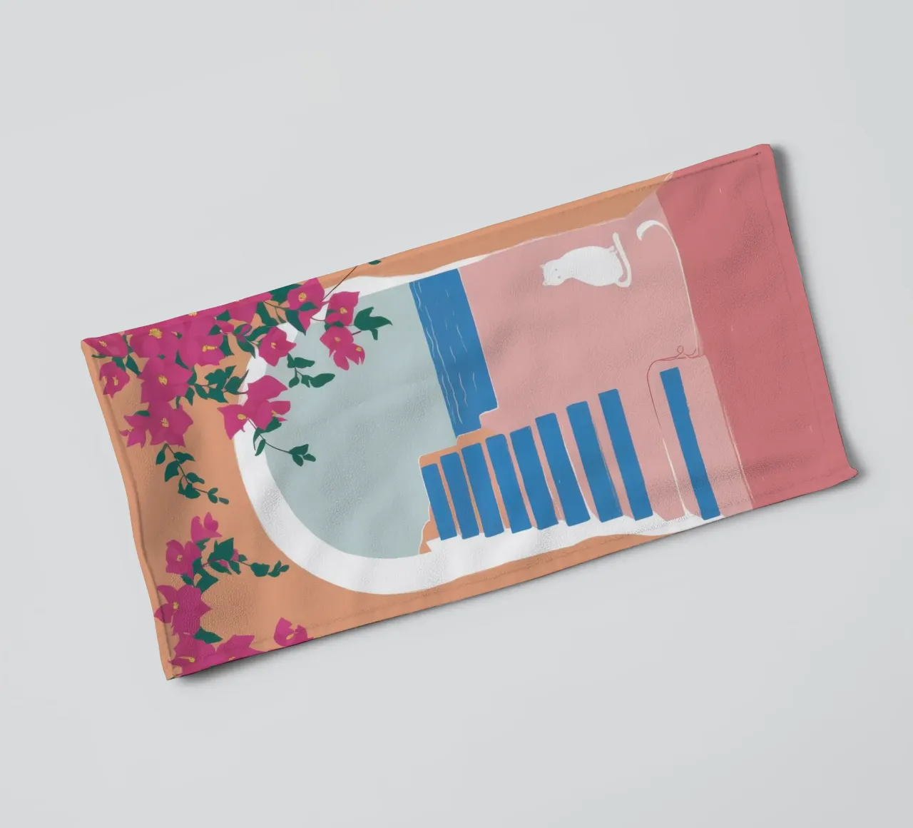 Santorini Cat Nap asciugamano da bagno da Solar Paint