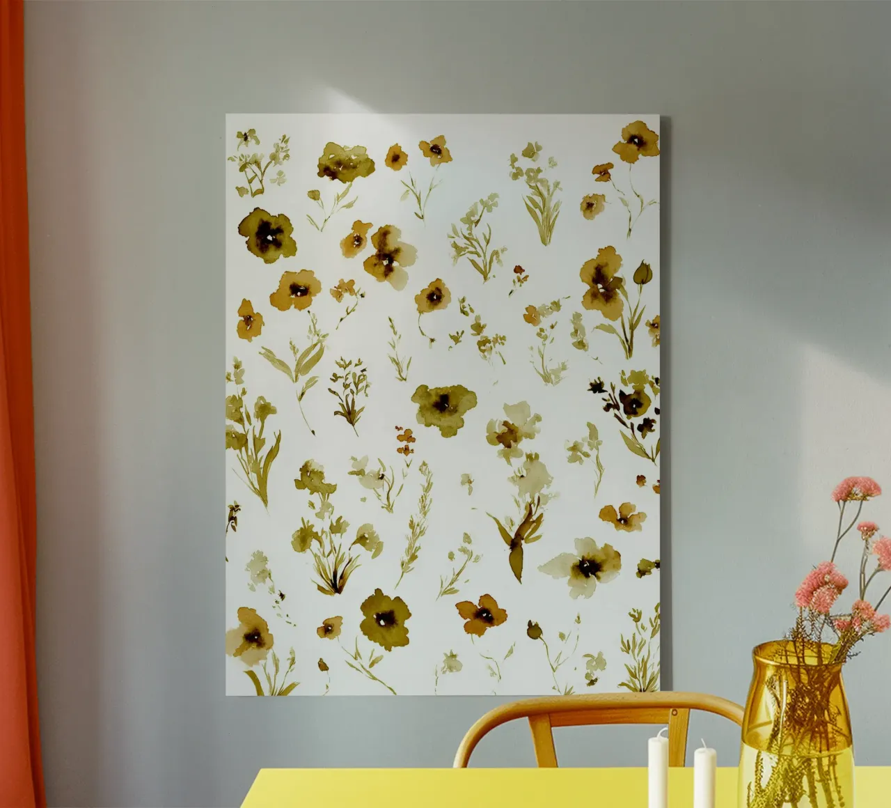 Spargimento di fiori selvatici tela con Cornice a cassetta da Sophia Calder Studio