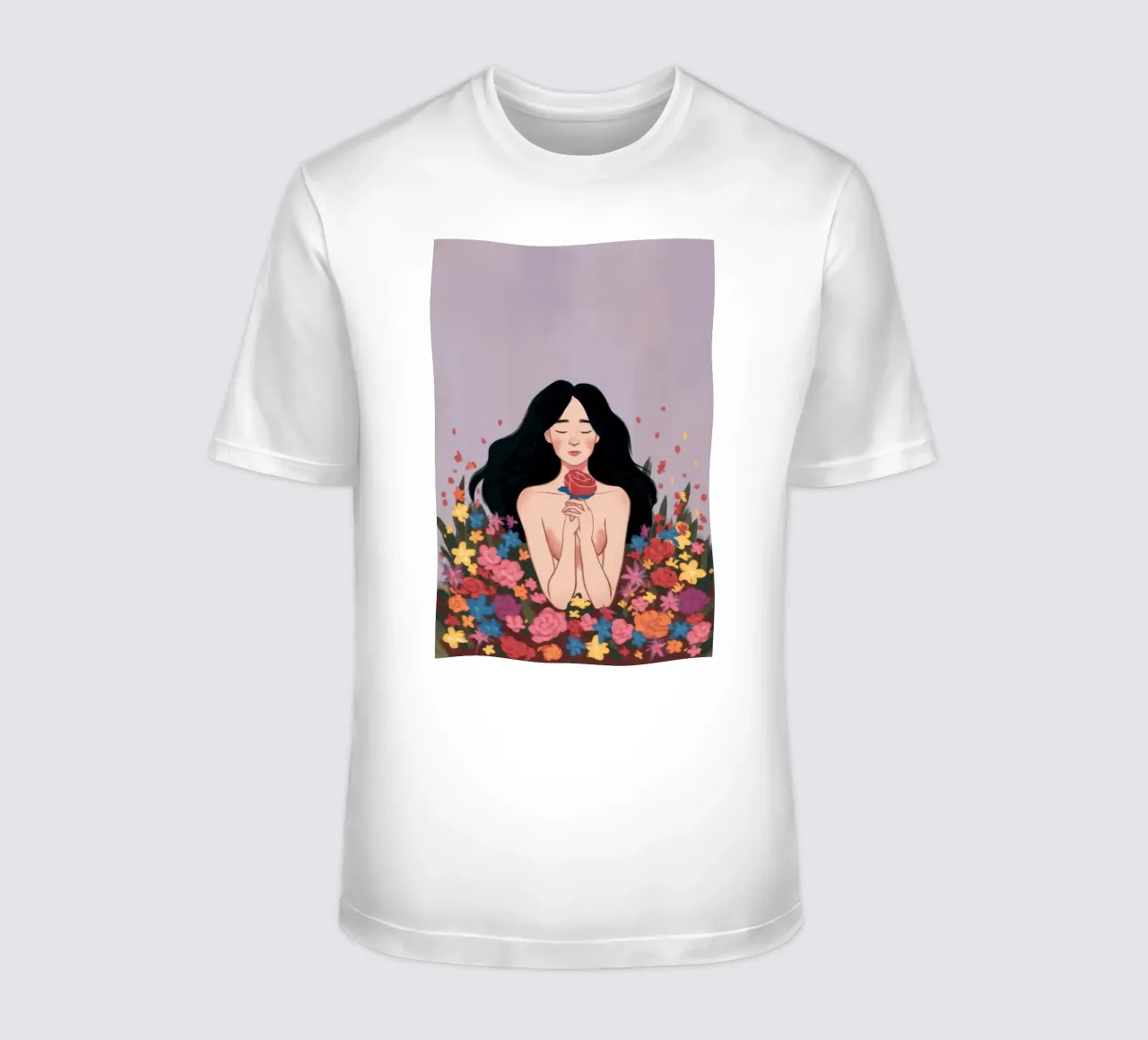 Donna in fiore t-shirt da Line Fable