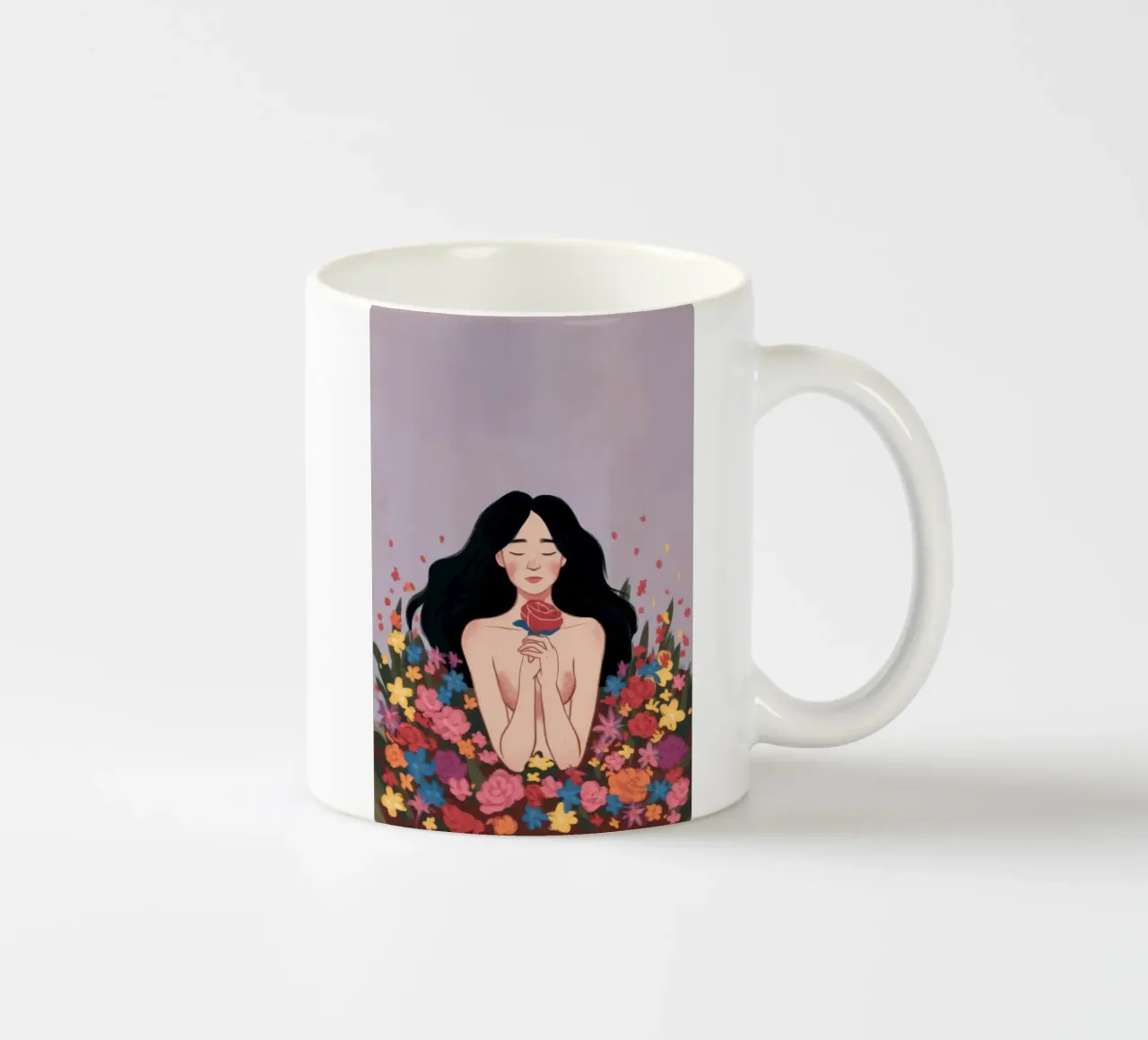 Donna in fiore tazza in ceramica da Line Fable