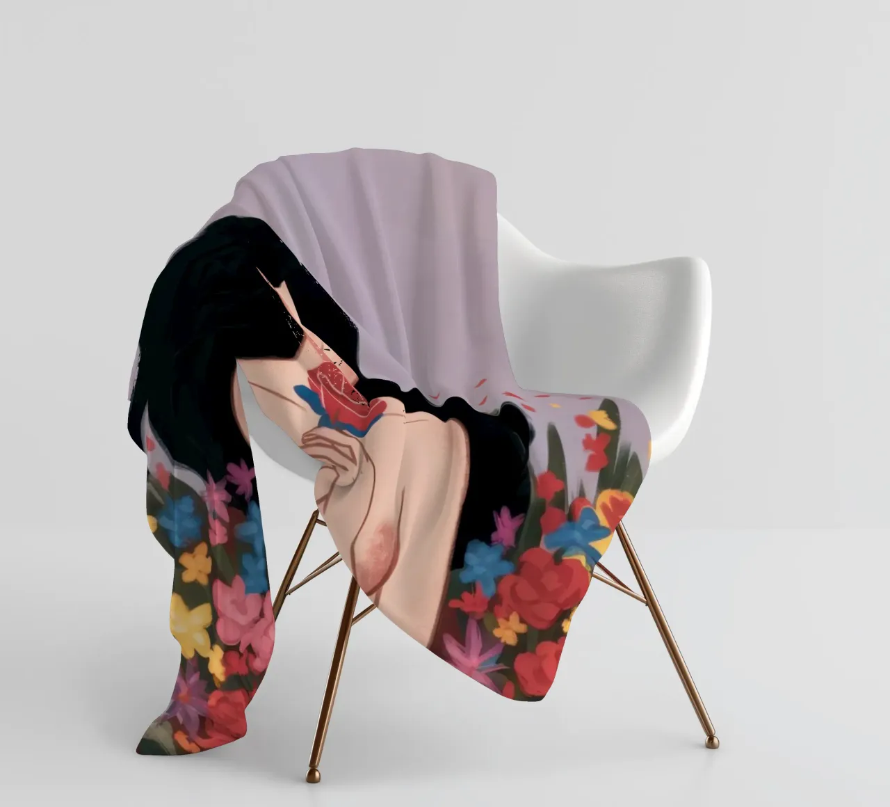 Donna in fiore coperta in pile da Line Fable