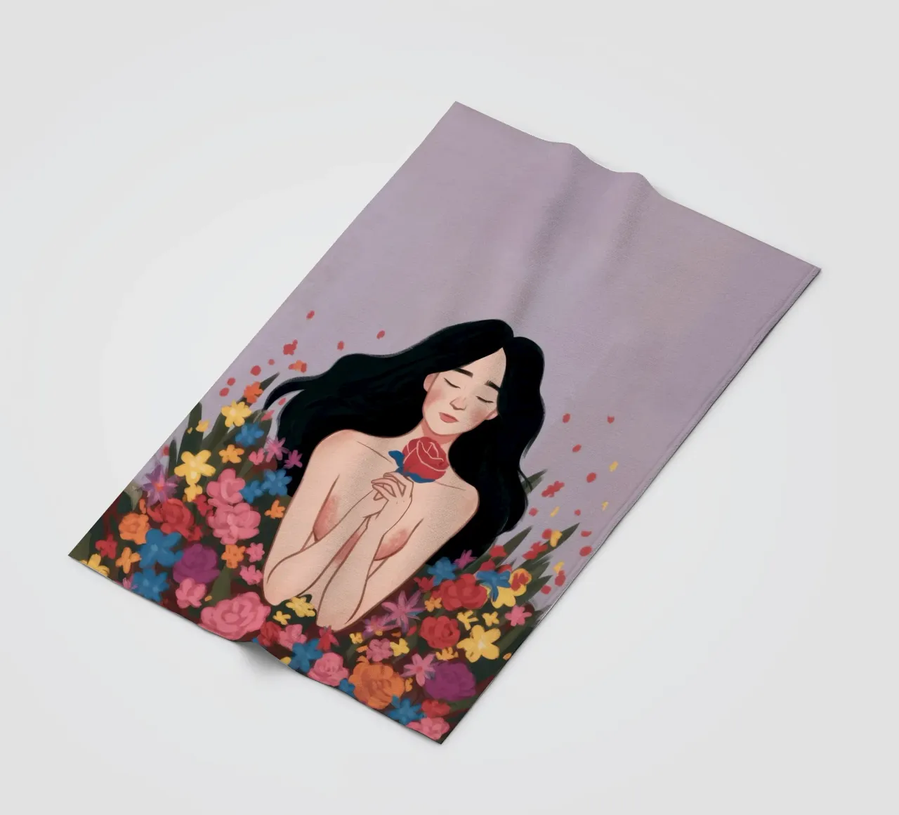 Donna in fiore coperta in pile da Line Fable