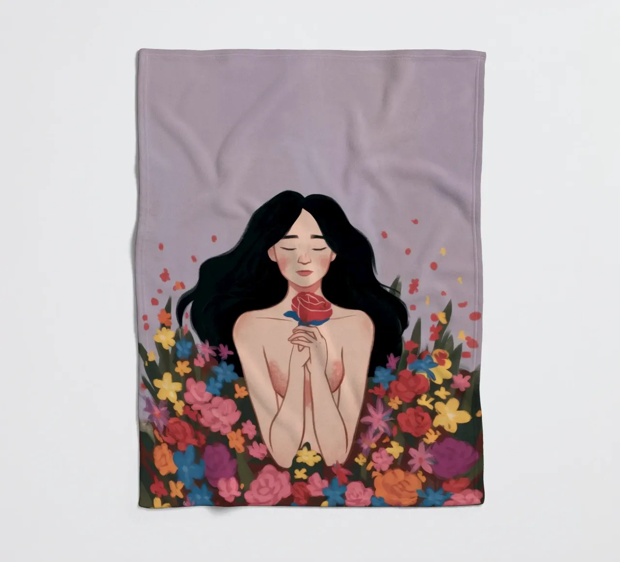 Donna in fiore coperta in pile da Line Fable