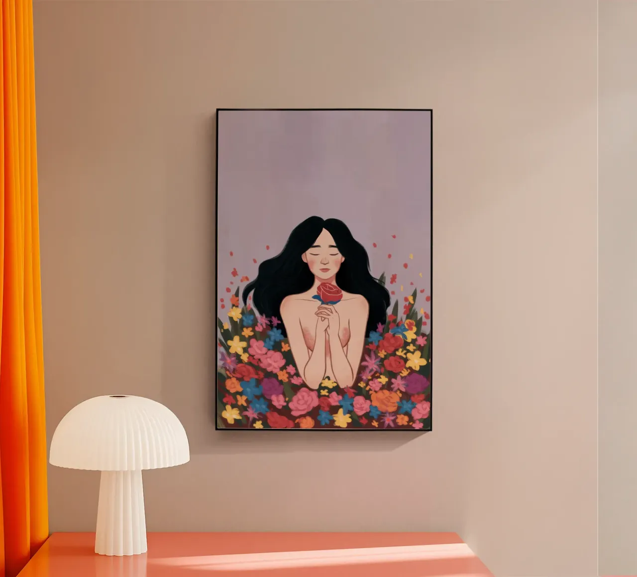 Donna in fiore plexiglass da Line Fable