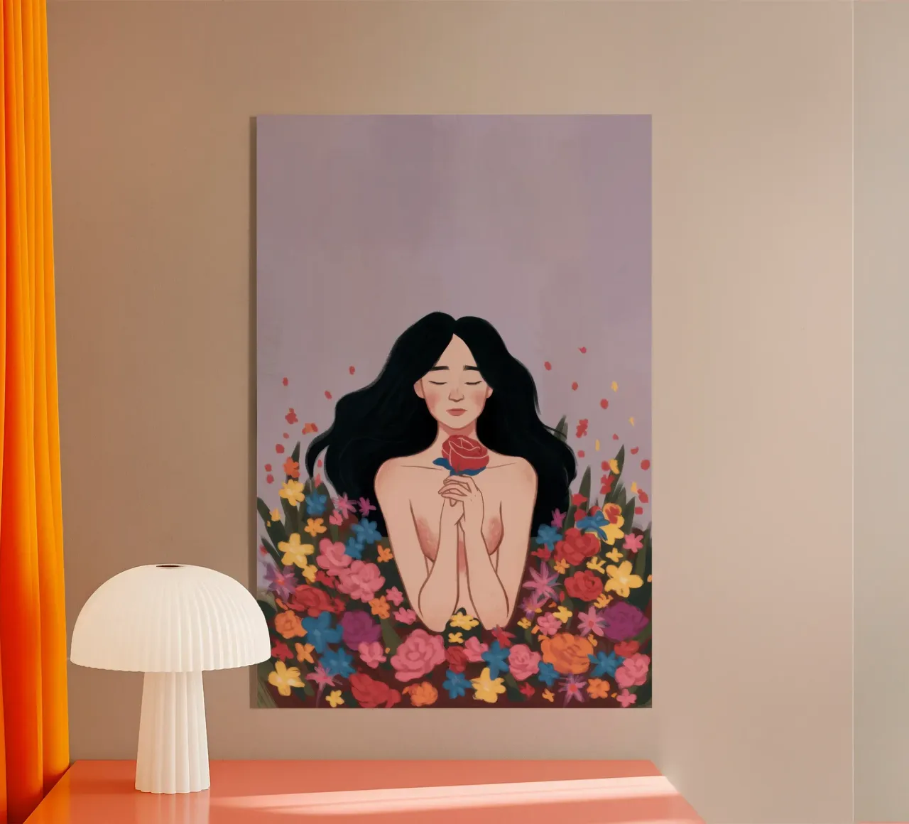 Donna in fiore plexiglass da Line Fable