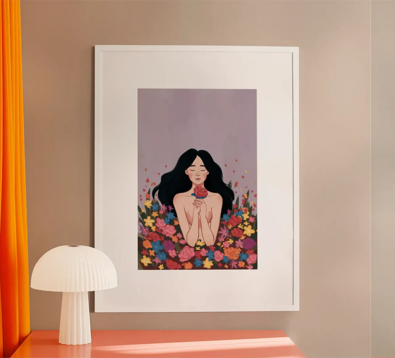 Donna in fiore poster da Line Fable