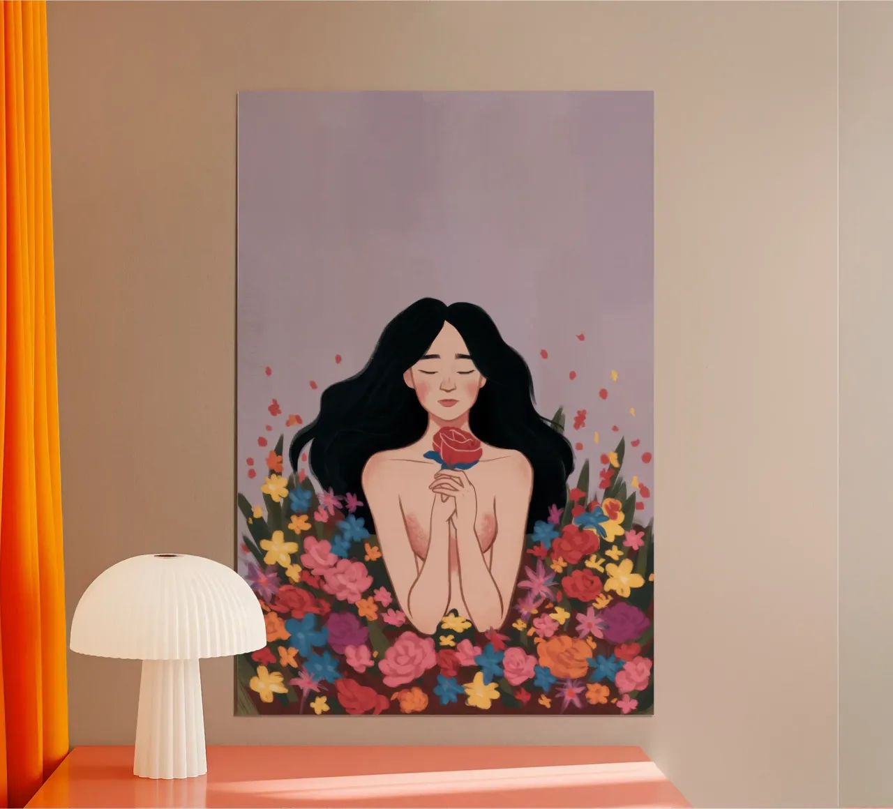 Donna in fiore poster da Line Fable