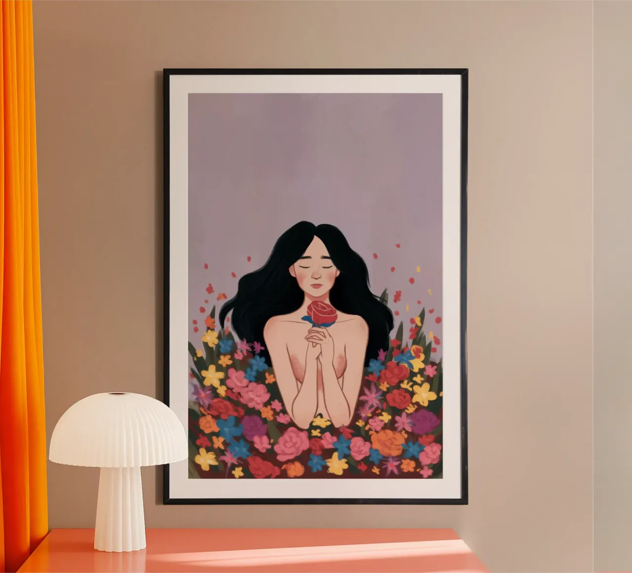 Donna in fiore poster da Line Fable