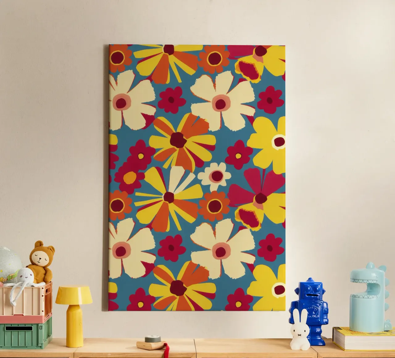 Caleidoscopio Flower Power tela con Cornice a cassetta da Solar Paint