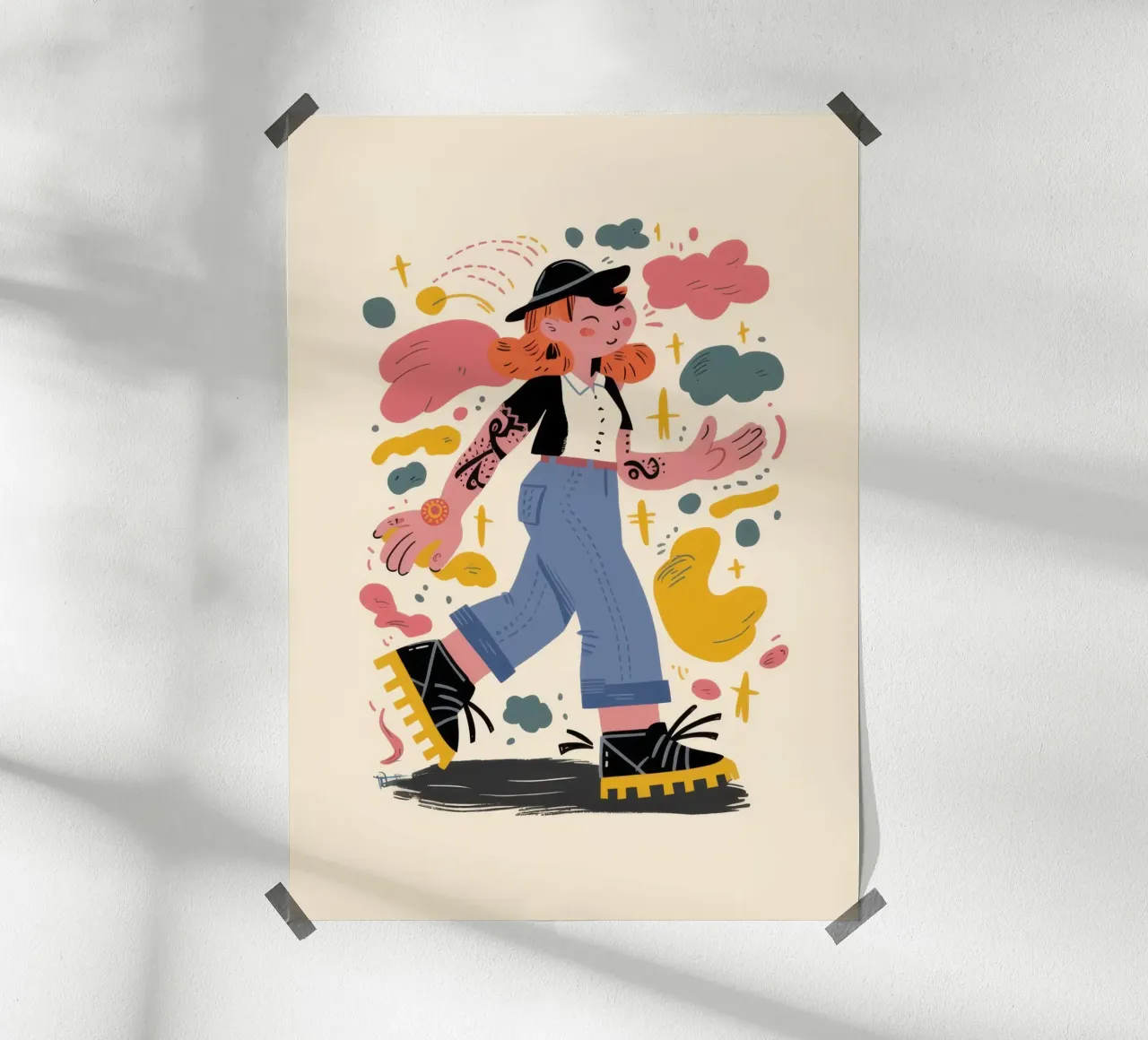 Passeggiata eccentrica per gatti poster da Frosh Pallete