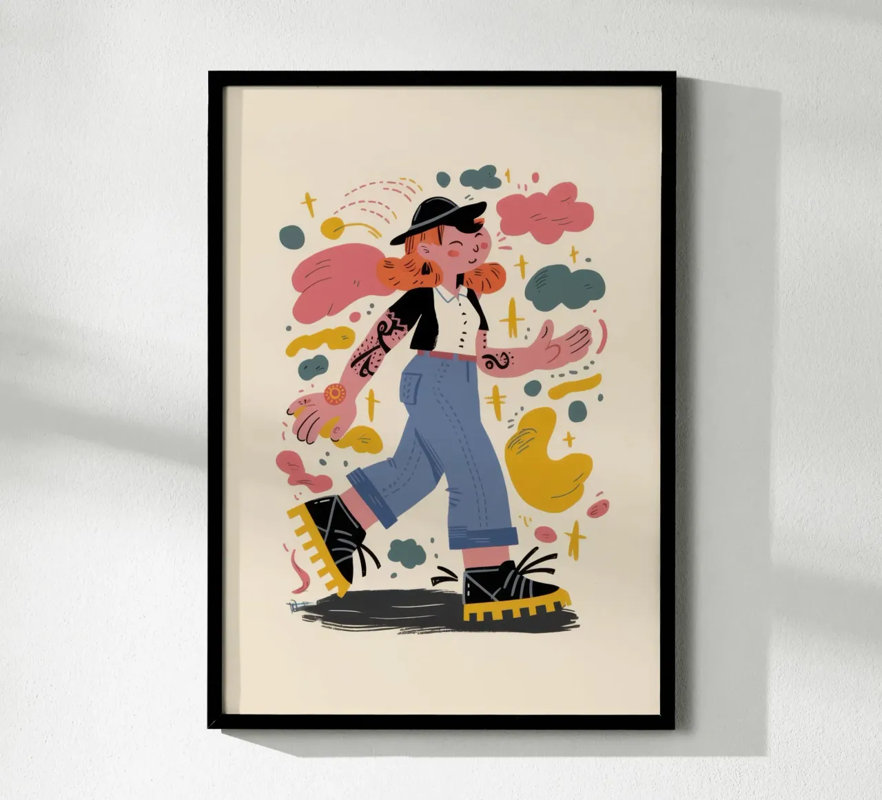 Passeggiata eccentrica per gatti poster da Frosh Pallete