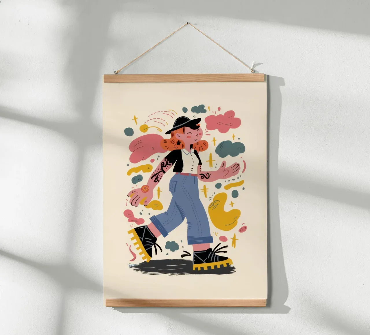 Passeggiata eccentrica per gatti poster da Frosh Pallete