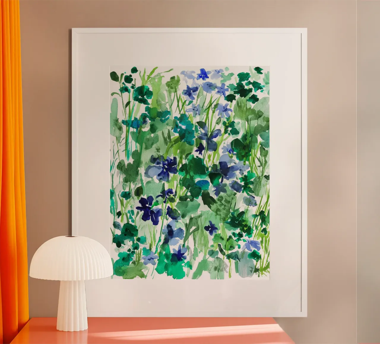 Nella boscaglia poster con telaio in alluminio da Sophia Calder Studio