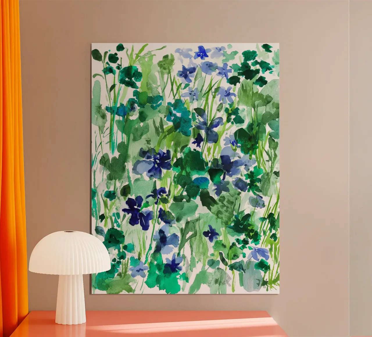 Nella boscaglia poster con telaio in alluminio da Sophia Calder Studio