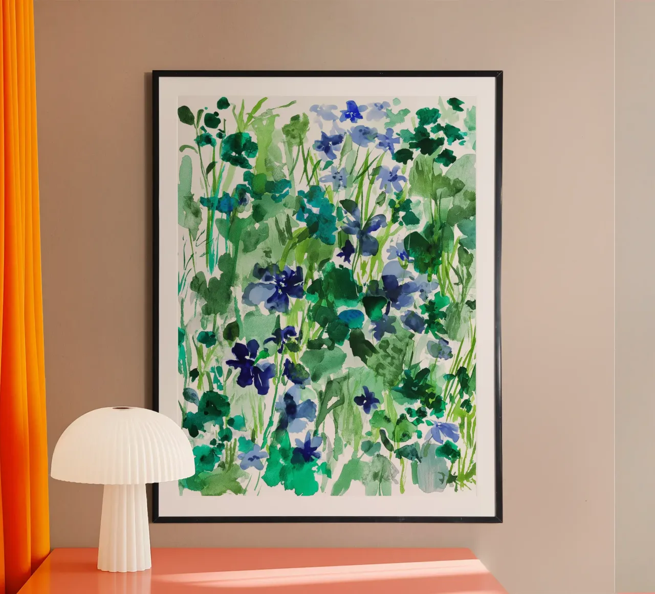 Nella boscaglia poster con telaio in alluminio da Sophia Calder Studio