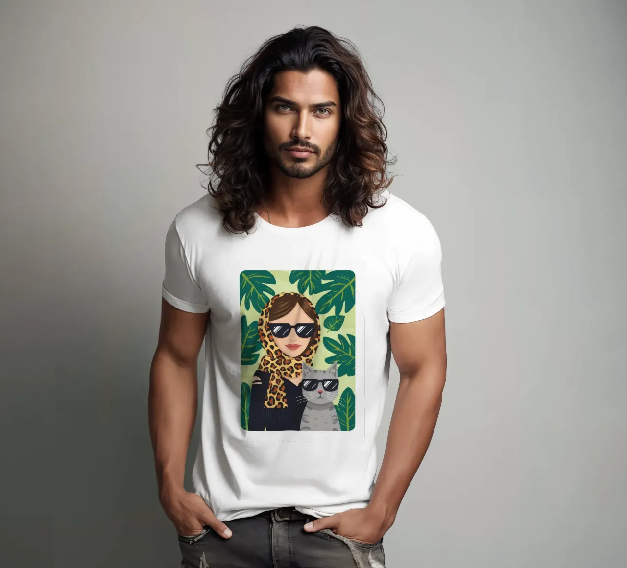 Compagno felino chic t-shirt da Line Fable