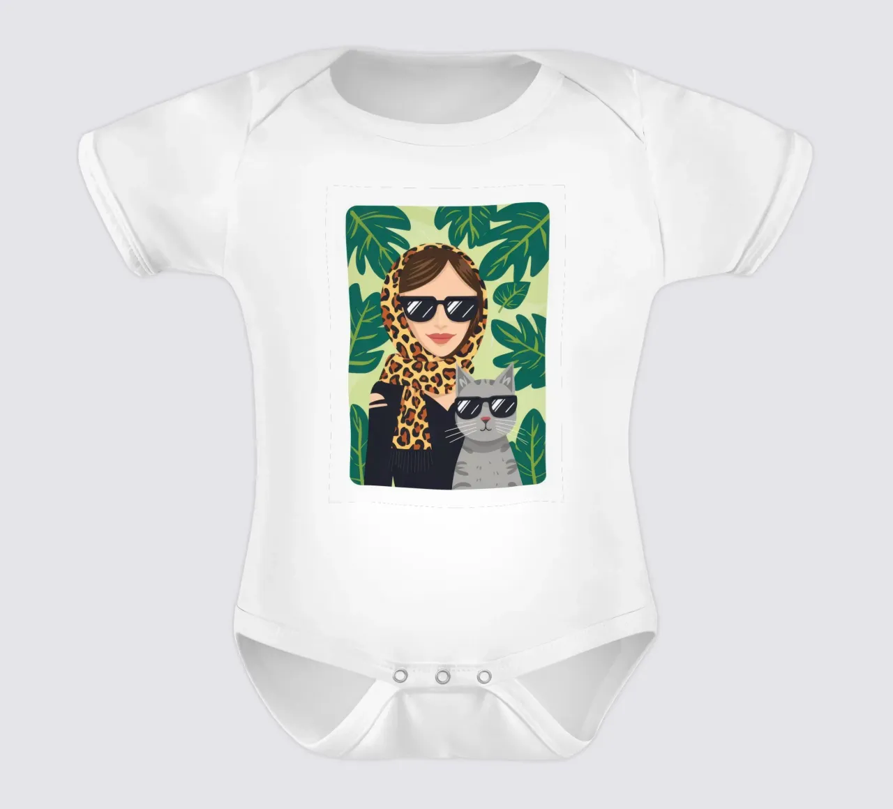 Compagno felino chic body neonato maniche corte da Line Fable