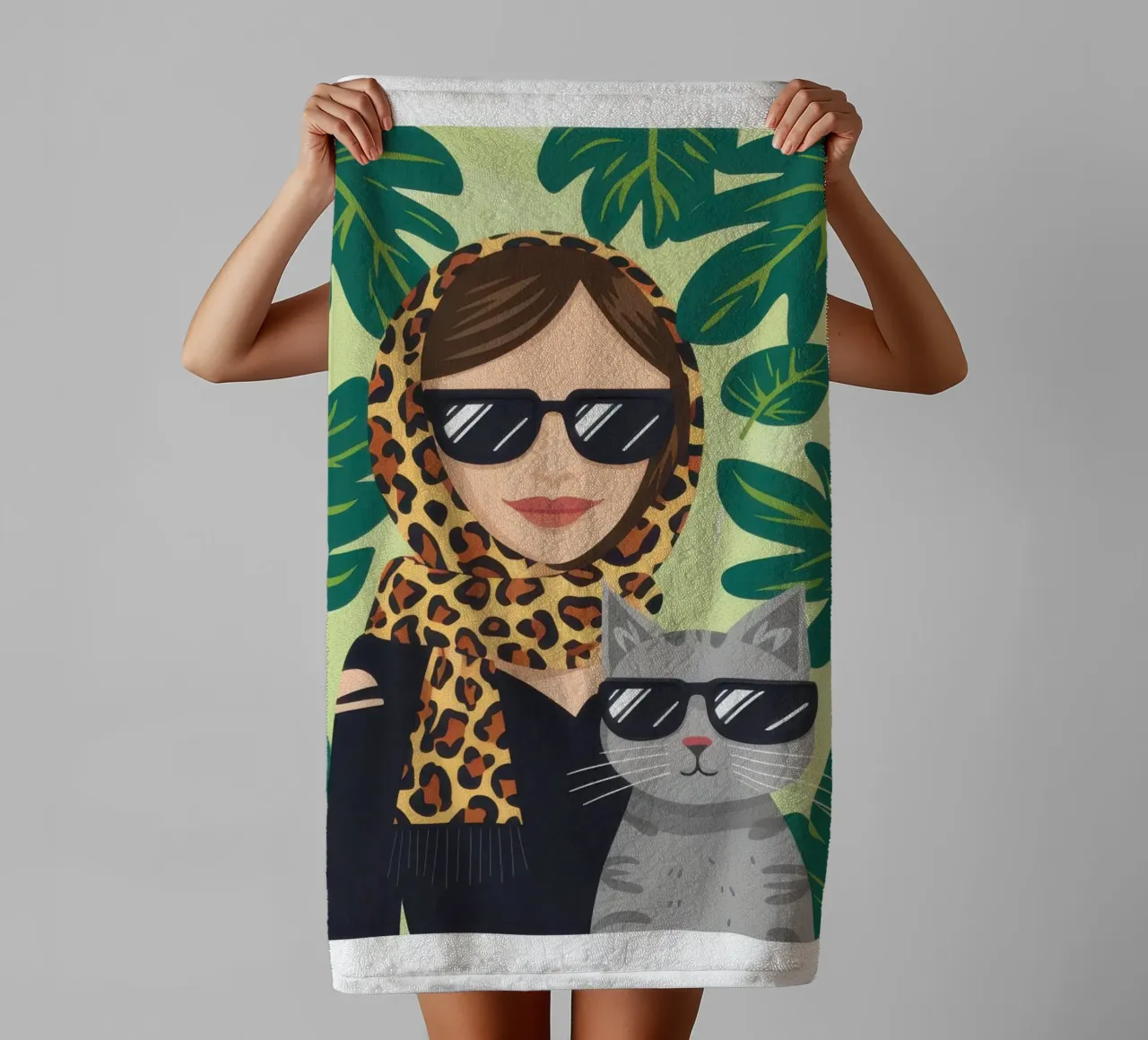 Compagno felino chic asciugamano da bagno da Line Fable