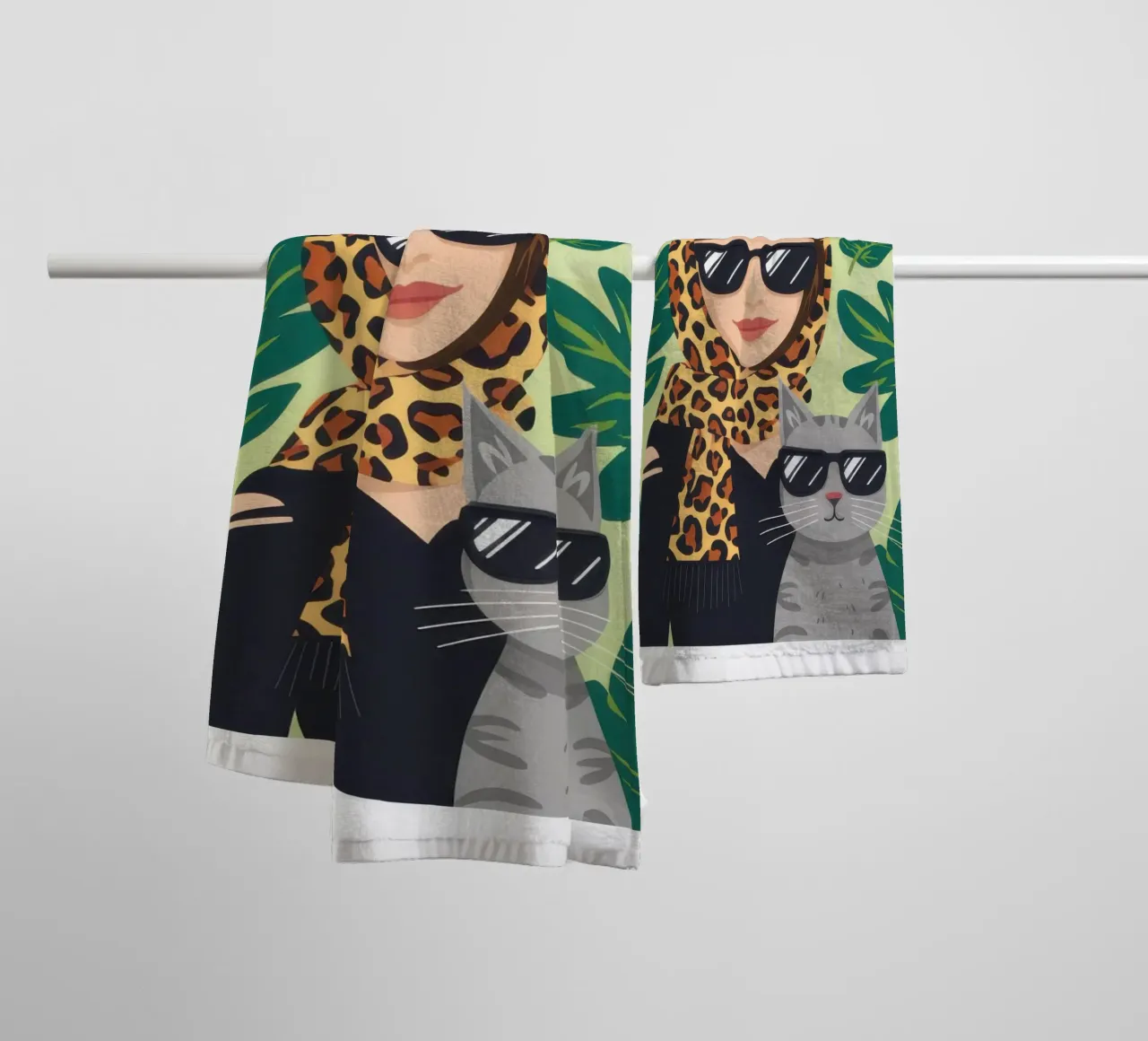 Compagno felino chic asciugamano da bagno da Line Fable